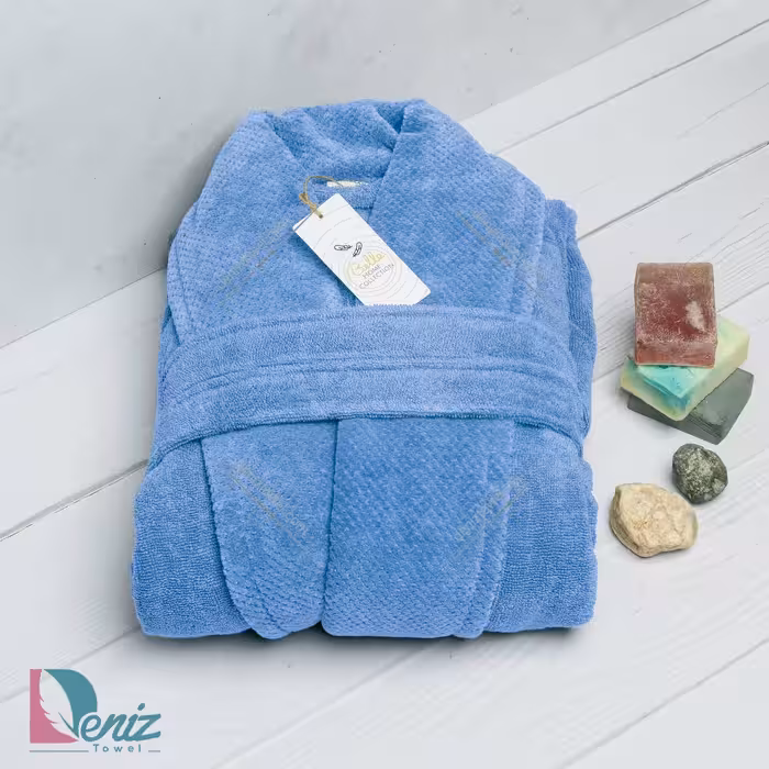 حوله تن پوش بلو طرح ماکرو رنگ لاجوردی روشن