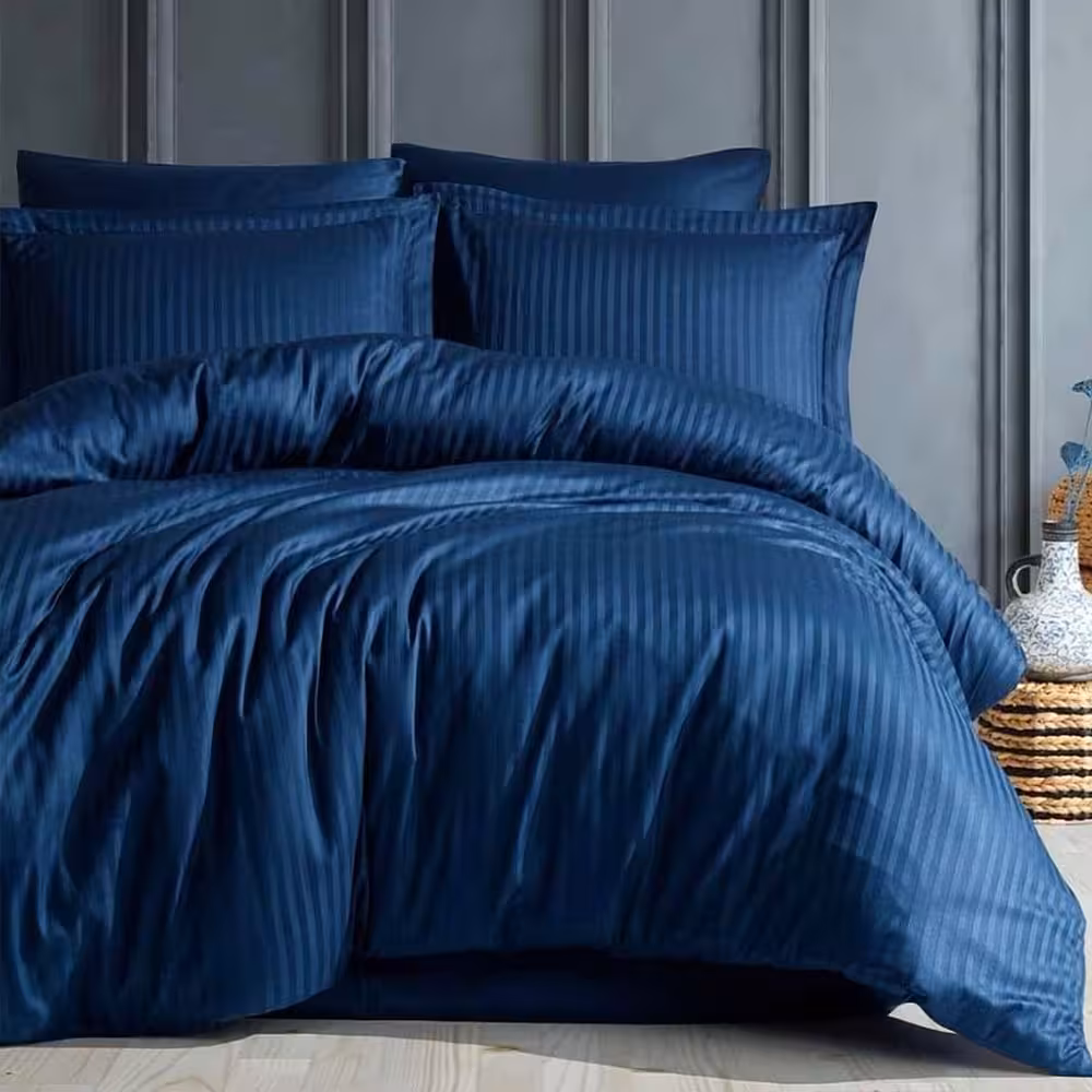 سرویس روتختی کاوری چیداری هتلی سرمه ای دو نفره چهار تکه