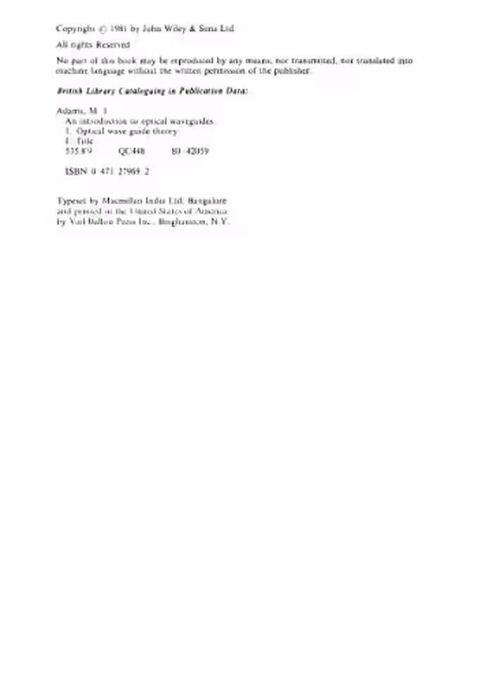 خرید و دانلود نسخه کامل کتاب Introduction to Optical Waveguide