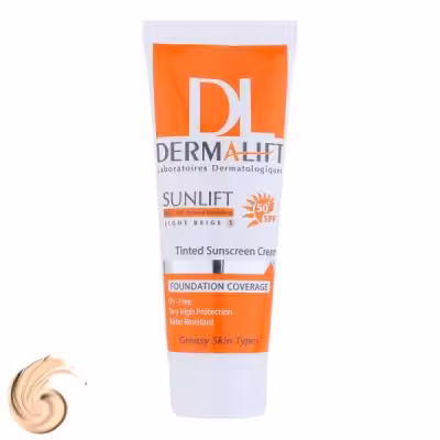 کرم ضد آفتاب رنگی درمالیفت مدل Sunlift SPF50 بژ روشن، حجم 40 میلی‌لیتر