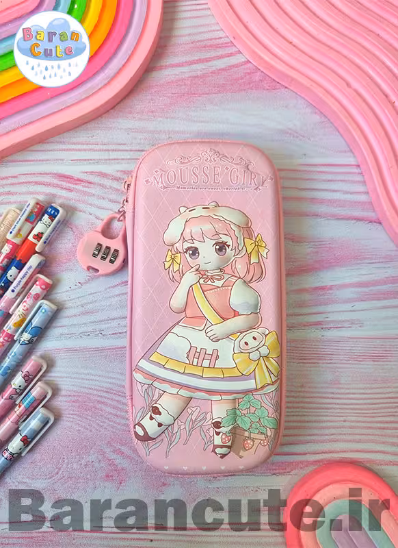 جامدادی کتابی برجسته قفل دار طرح دختر