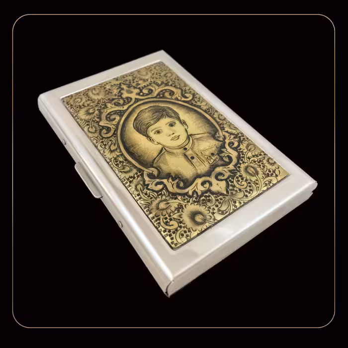 جاکارتی نقره ای قلمزنی برنجی با بسته بندی نفیس کد 102090