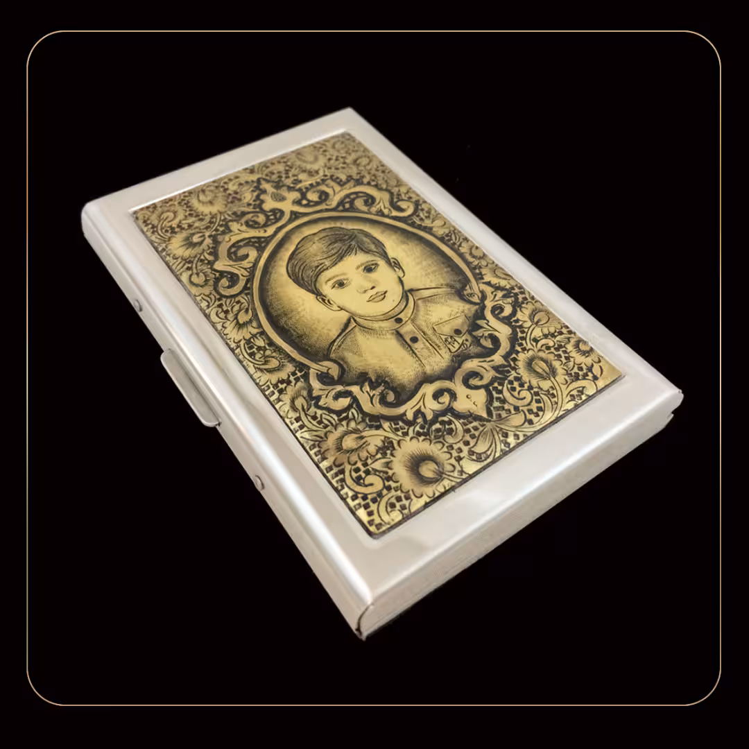 جاکارتی نقره ای قلمزنی برنجی با بسته بندی نفیس کد 102090