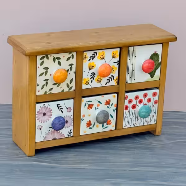 دراور رو میزی با شش کشو طرح پنج