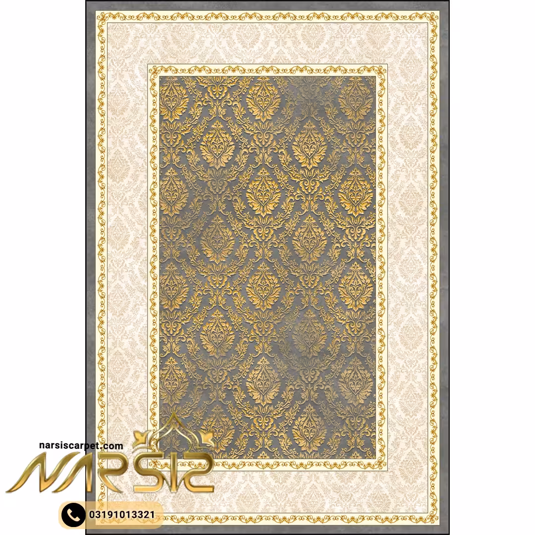 فرشینه پذیرایی با طرح سنگ مرمر با رگ آبی کد 8040