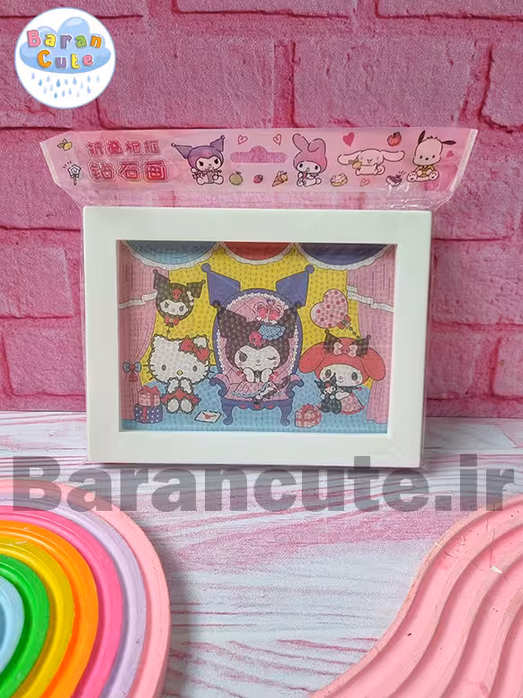 نقاشی الماسی قاب دار مستطیل طرح کورومی و دوستان 2