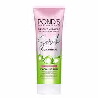 اسکراب روزانه صورت خاک رس پوندز مخصوص پوستهای چرب جوش دار حجم 100 گرم Ponds clay & BHA Facial Scrub
