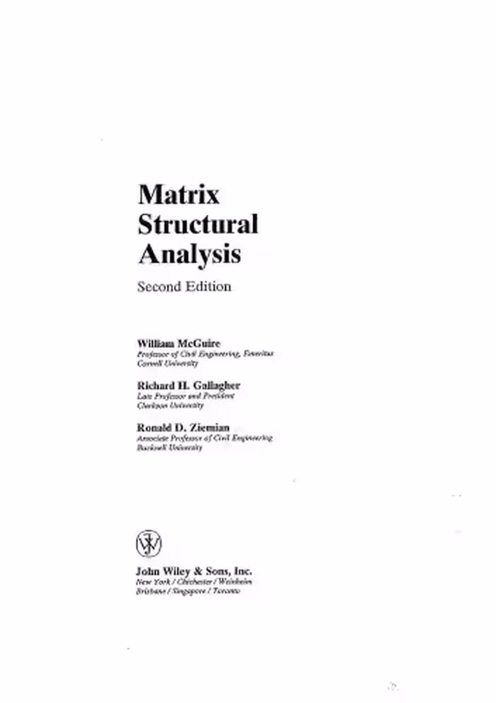 خرید و دانلود نسخه کامل کتاب Matrix Structural Analysis, Second Edition