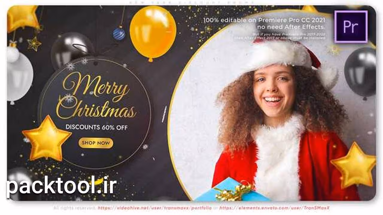 پروژه آماده پریمیر پرو تبلیغات تخفیف سال نو New Year Discount Promo - پک تول