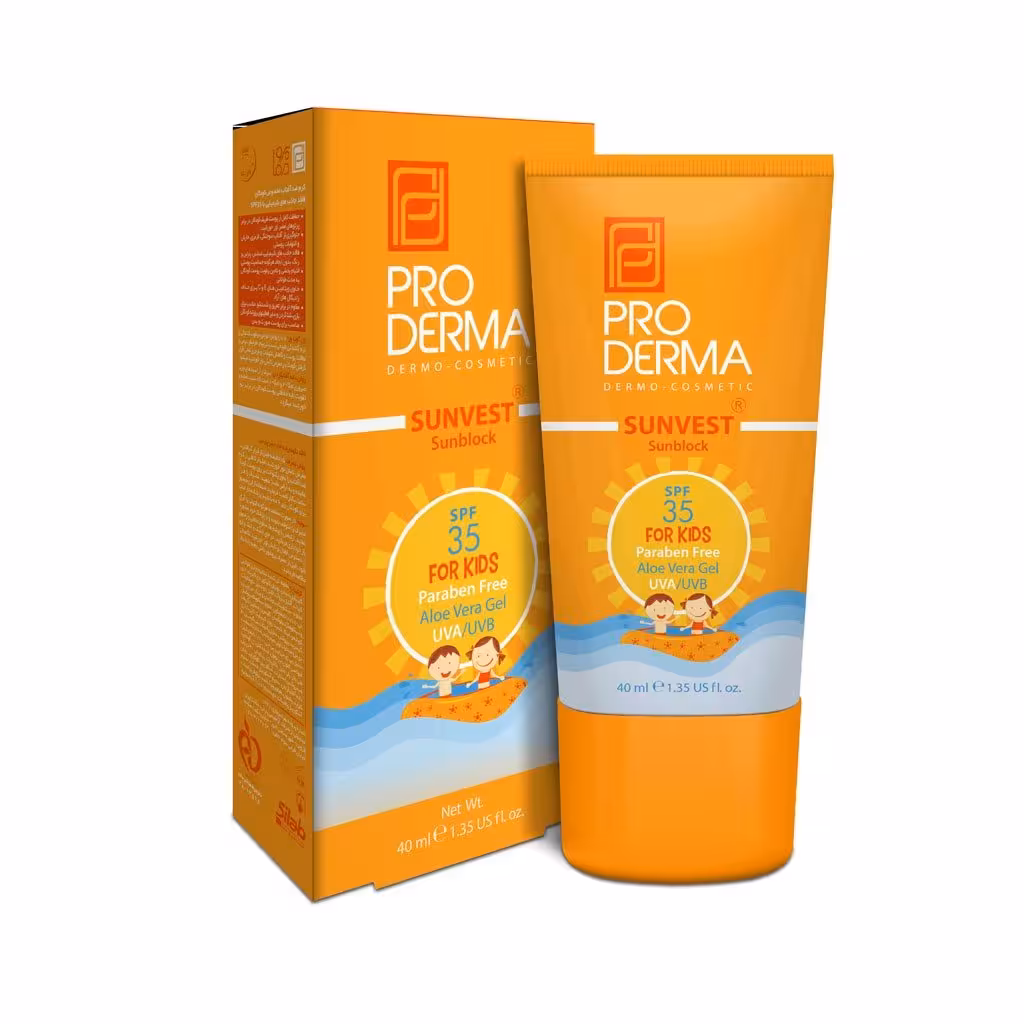 کرم ضد آفتاب کودکان SPF35 پرودرما SUNVEST SUNBLOCK FOR KIDS PRO DERMA