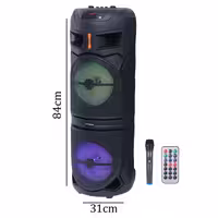 اسپیکر چمدانی بی سیم قابل حمل GY-8822G همراه با میکروفون و ریموت کنترل