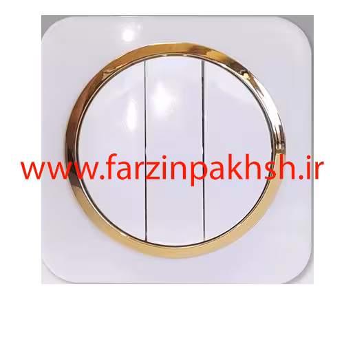 کلید سه پل توکار دلند مدل آدا پلکسی قاب سفید