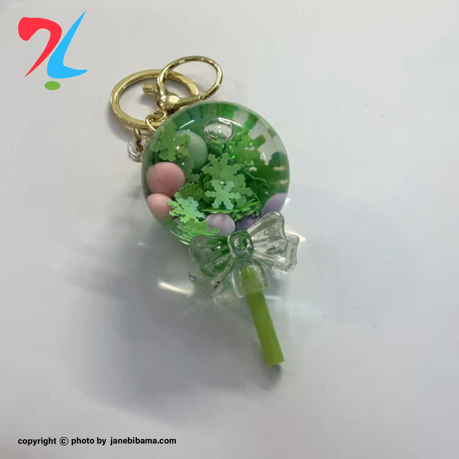 جاکلیدی آکواریومی طرح آبنباتی - سبز