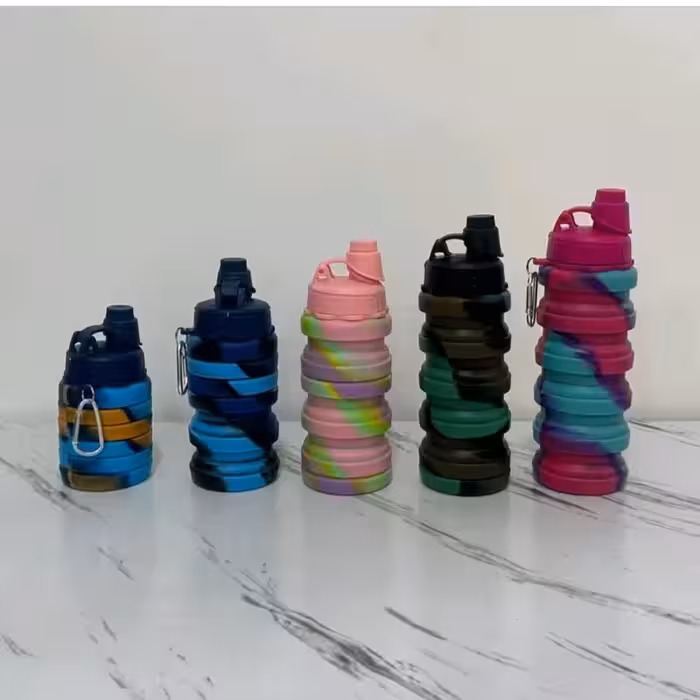 قمقمه تاشو قمقمه سیلیکونی مدرسه سیلیکونی خارجی درب پیچی | amazonchi