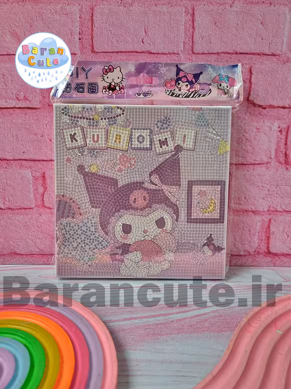 نقاشی الماسی بوم دار مربع 20 سانتی طرح کورومی 6