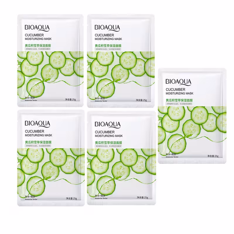 ماسک صورت بایو آکوا مدل روشن کننده وزن 30 گرم بسته 5 عددی