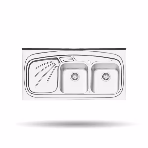 سینک ظرفشویی نیمه فانتزی روکار پرنیان استیل مدل PS 2102