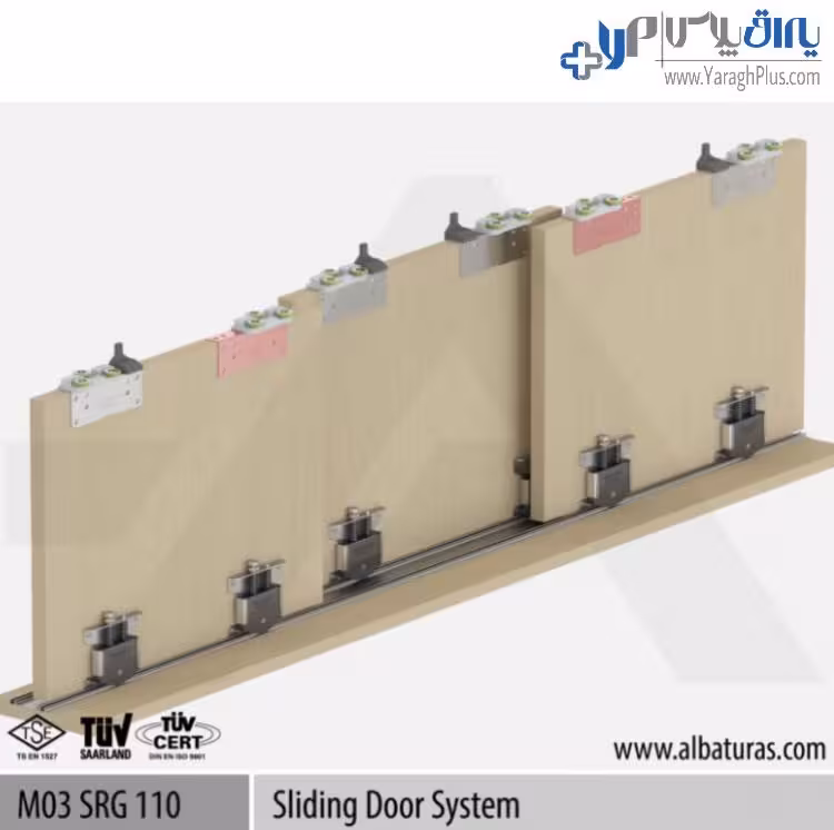 مکانیزم سه درب کمد ریلی 70 کیلویی توکار آرام بند آلباتور