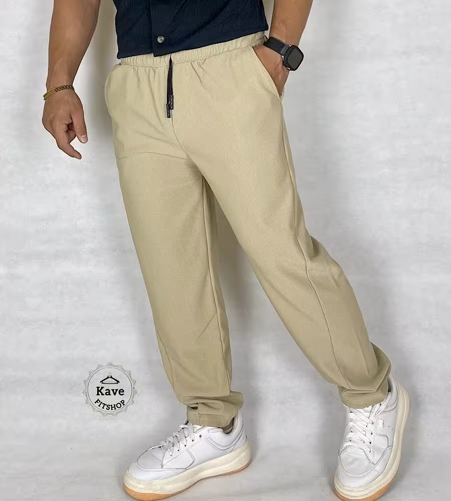 شلوار مردانه مدل کلاسیک کبریتی | کرم استخوانی