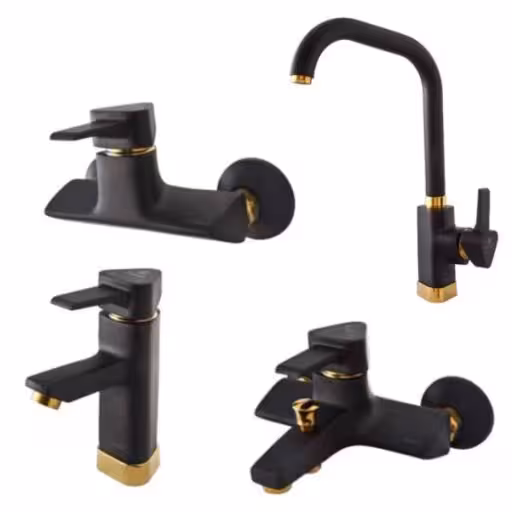 ست شیرالات شیبه مدل پانیذ مشکی طلایی(ارسال رایگان)