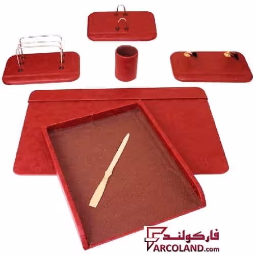 ست رومیزی اداری 7 تکه چرمی شهاب تحریر کد 110