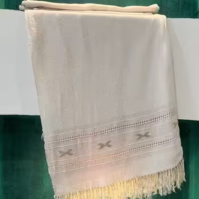 حوله دستباف ریشه دار صد نخ پنبه