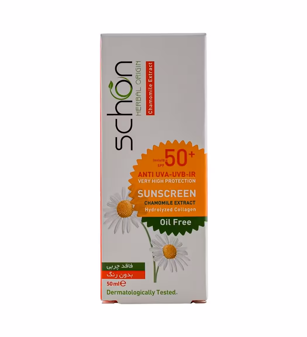 کرم ضد آفتاب فاقد چربی  SPF50 شون بی رنگ مناسب پوست چرب (50 میل)