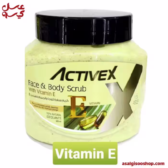اسکراب صورت و بدن اکتیوکس با ویتامین E حجم 500 میل | ActiveX Face and Body Scrub with Vitamin E 500ml | کد 2895
