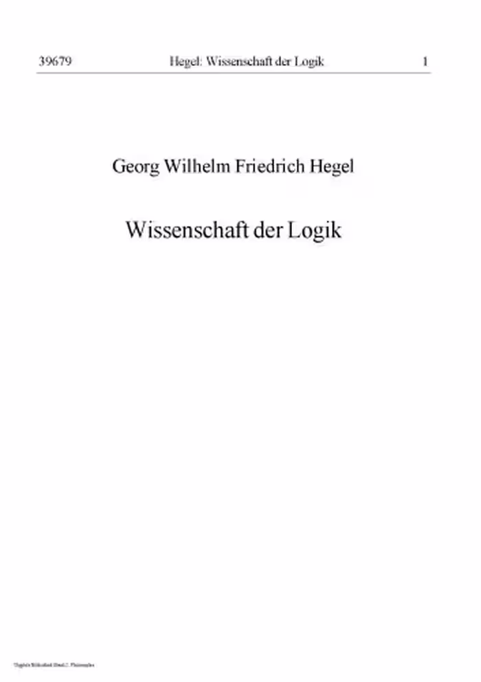 خرید و دانلود نسخه کامل کتاب Wissenschaft der Logik