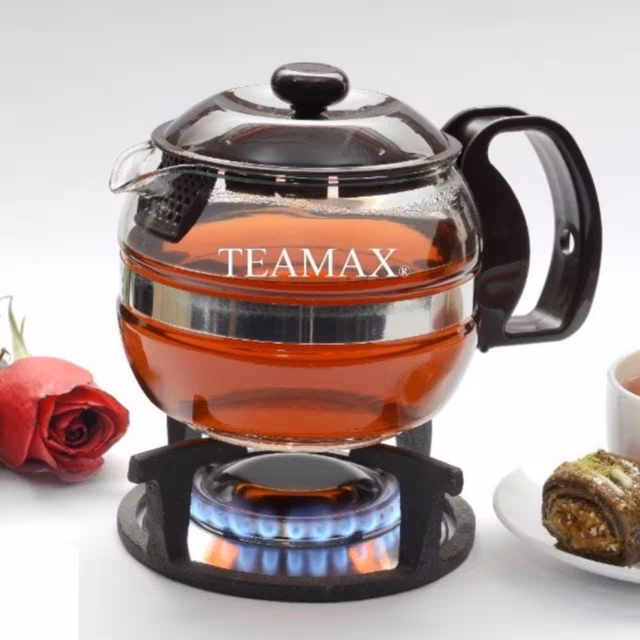 قوری شعله مستقیم مدل عدسی پیرکس تی مکس TEAMAX