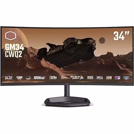 مانیتور 34 اینچ کولر مستر CMI-GM34-CWQ2 UWQHD 180Hz VA 0.5ms