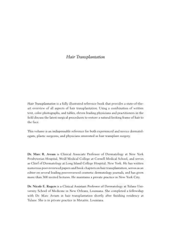 خرید و دانلود نسخه کامل کتاب Hair Transplantation