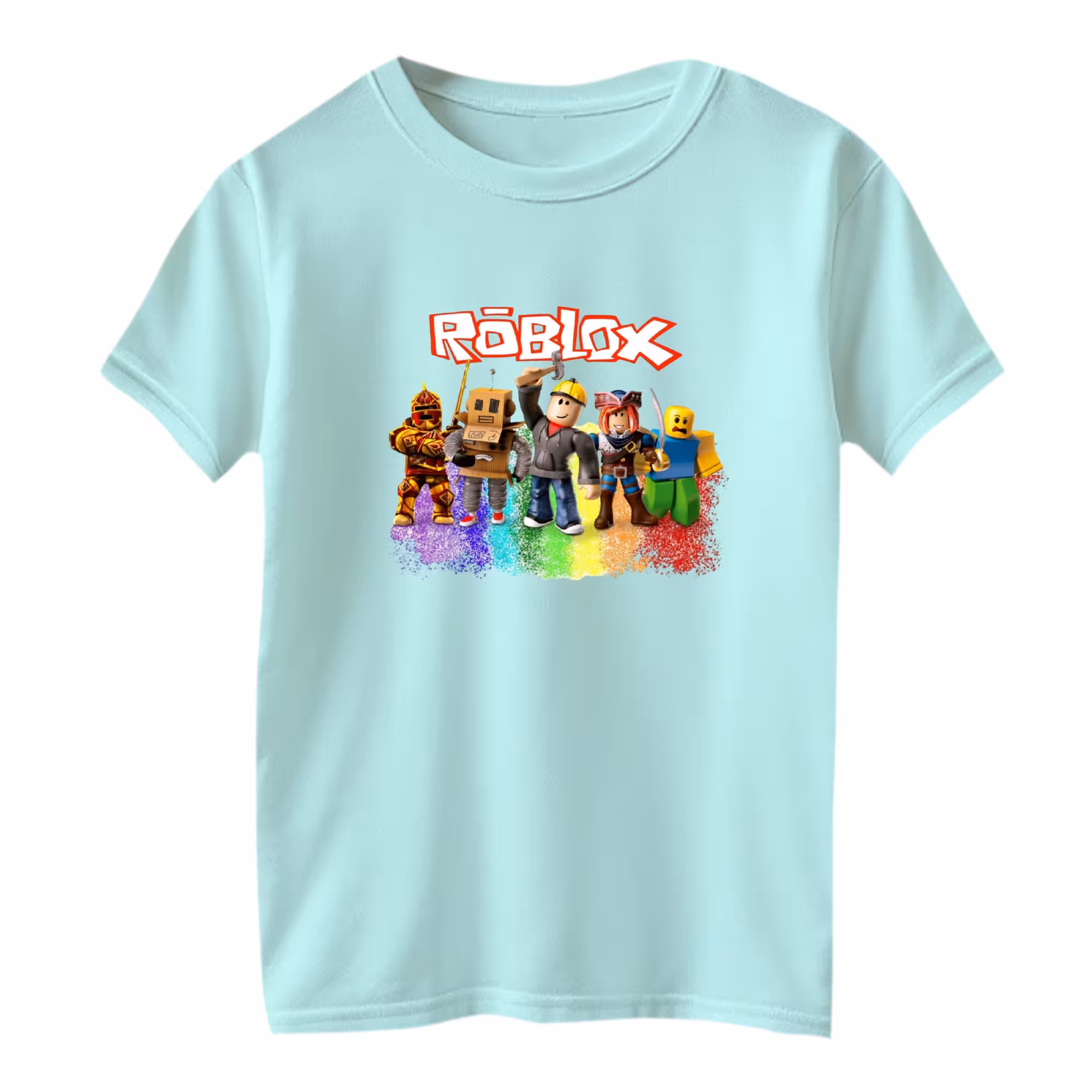 تی شرت آستین کوتاه بچگانه مدل روبلاکس کد 19 رنگ آبی روشن – 35