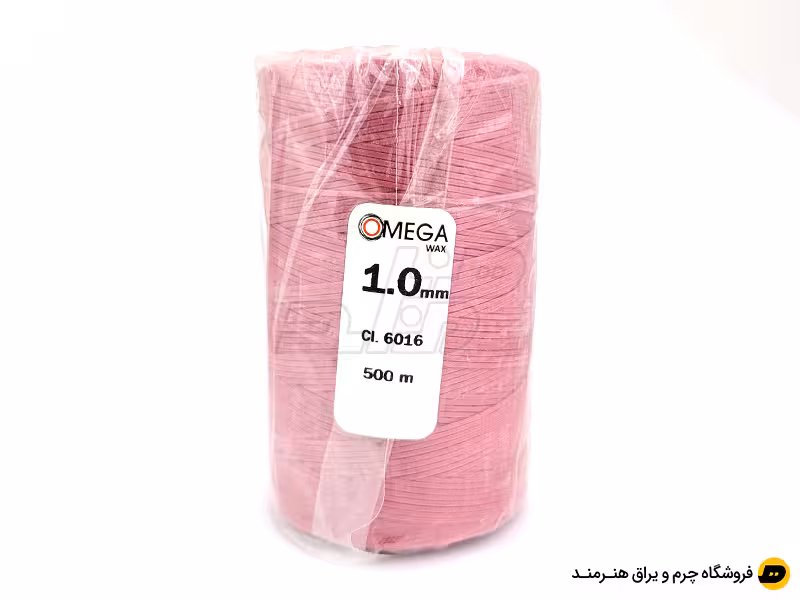دوک نخ موم دار OMEGA سایز 1  رنگ صورتی کد 6016