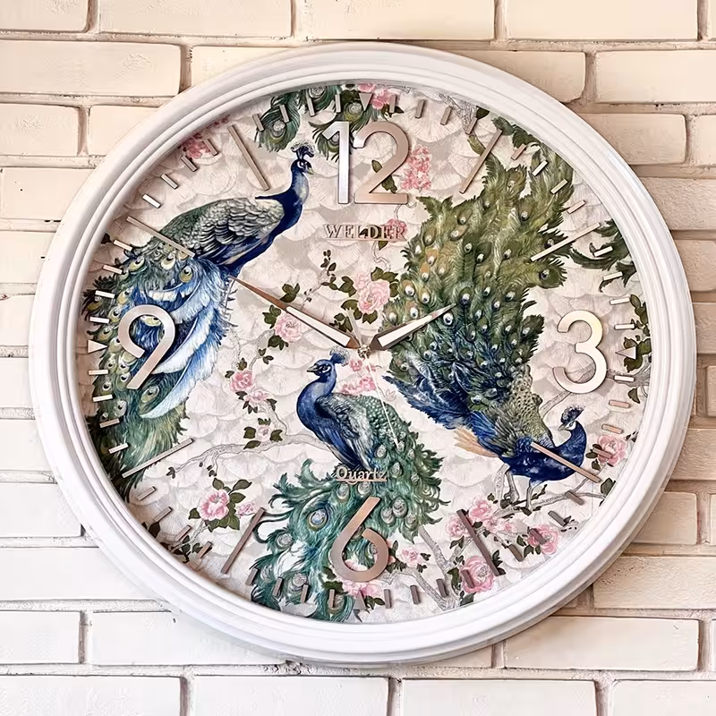 ساعت دیواری طرح طاووس کد 7017