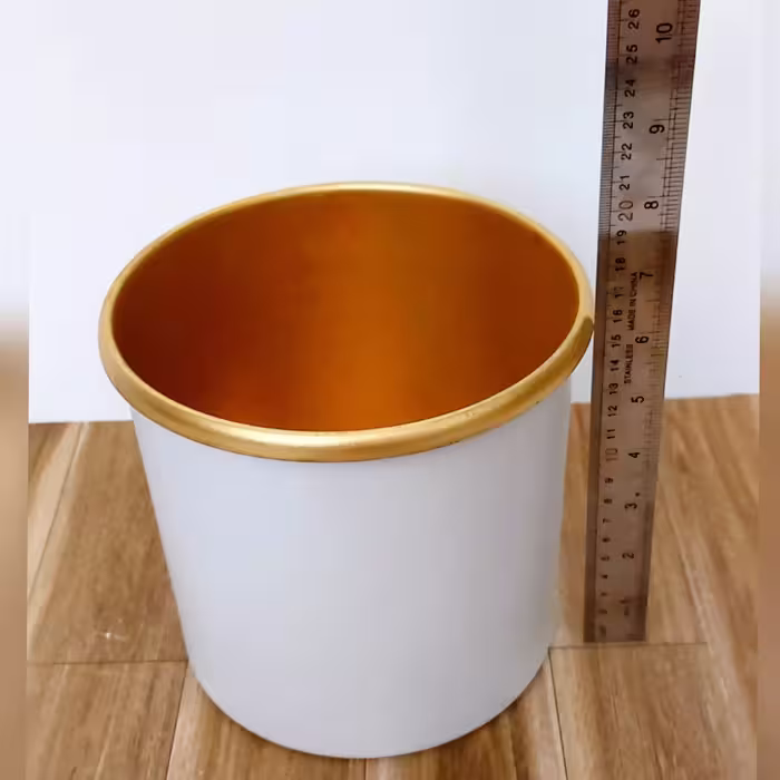 گلدان فلزی استوانه ( قطر 17 سانتی متر )