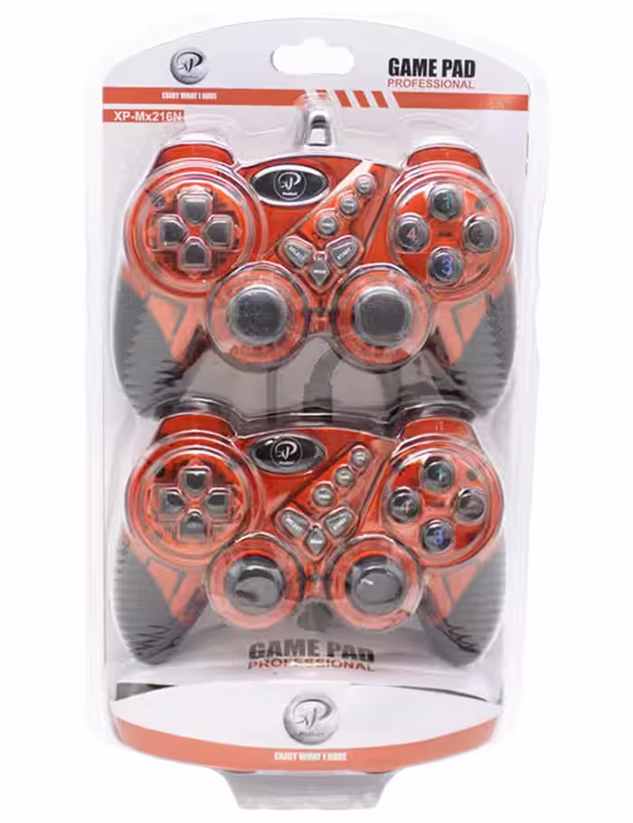 دسته بازی دوبل سیمی شوک‌دار Product مدل XP-MX216 قرمز
