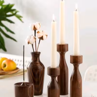 جاشمعی سه تایی چوبی