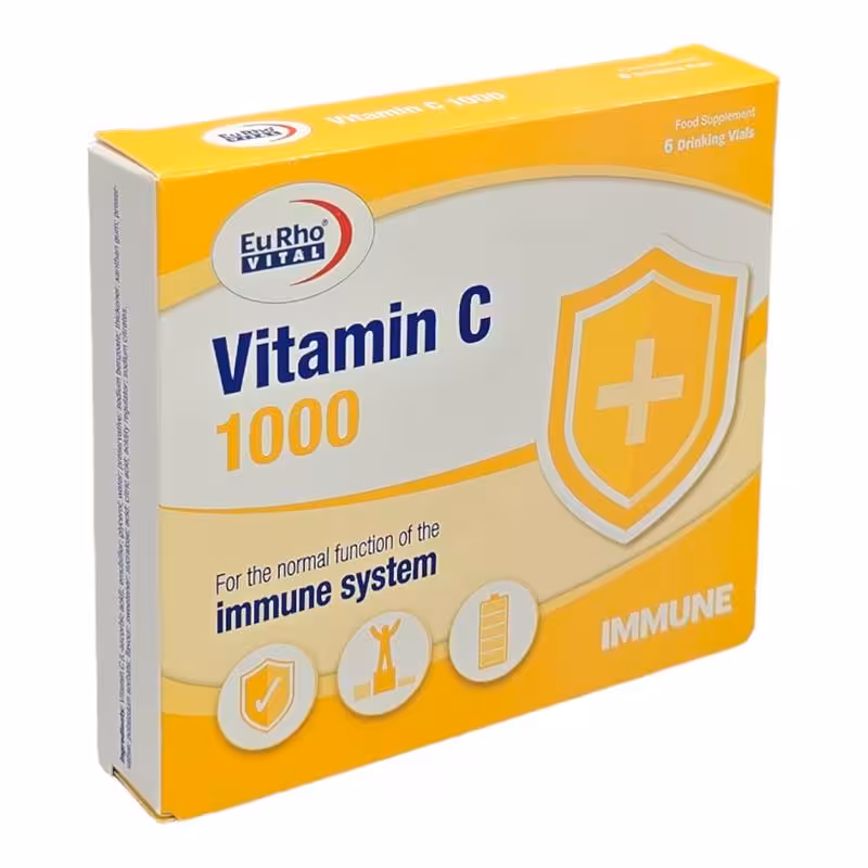 ویال خوراکی ویتامین سی 1000 میلی گرم یوروویتال 6 عدد