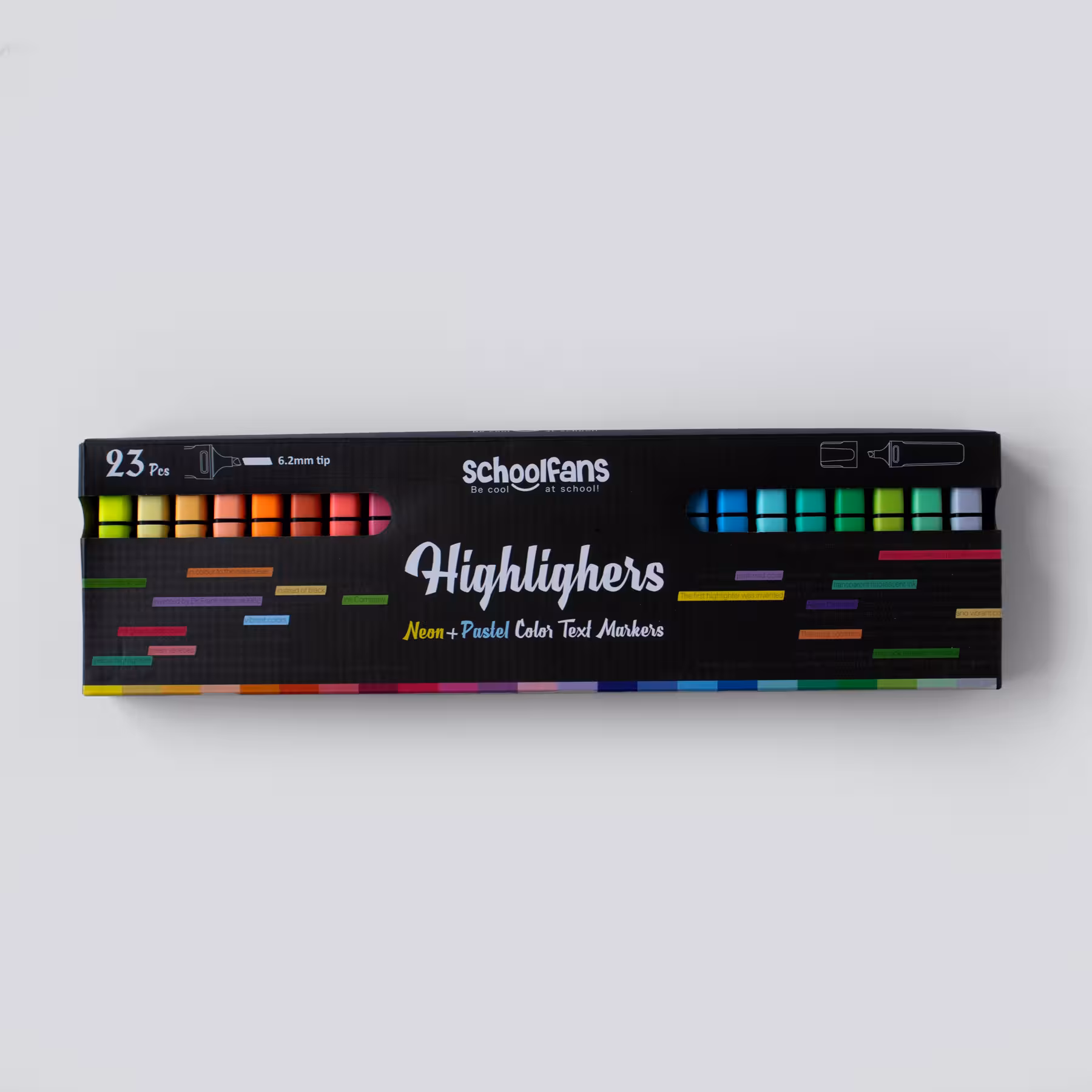 پک هایلایتر 23 رنگ بلک ادیشن اسکول فنس (schoolfans)