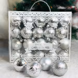 اویز گوی نقره ای 6 سانت 20 عددی کد 512