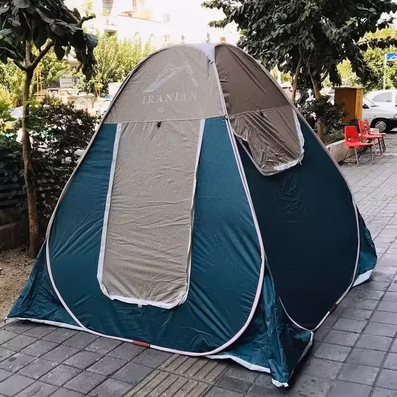 چادر مسافرتی8نفره فنری مدل برنو سفارشی  کیفیت بالا  ماشین افرود کمپ گردش کد48