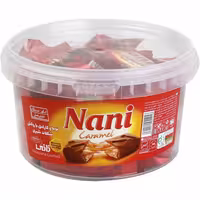 نوقا و کارامل با روکش شکلات شیری نانی شیرین عسل سطلی 270 گرمی