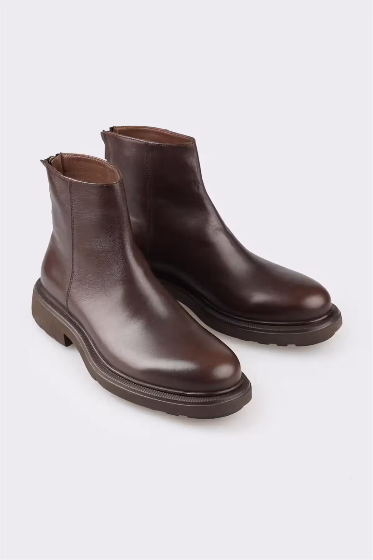 کفش روزمره مردانه چرم قهوه‌ای - 10906