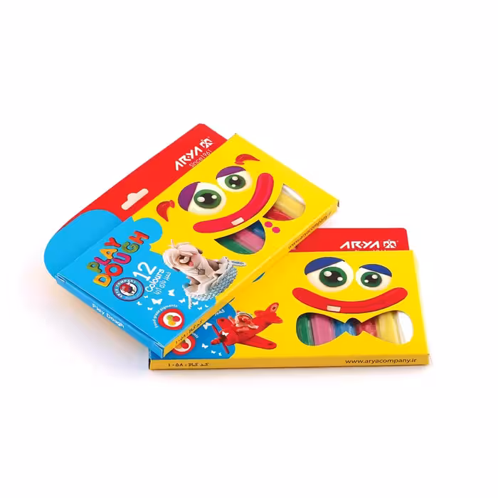 خمیر 12 رنگ مقوایی آریا کد1058