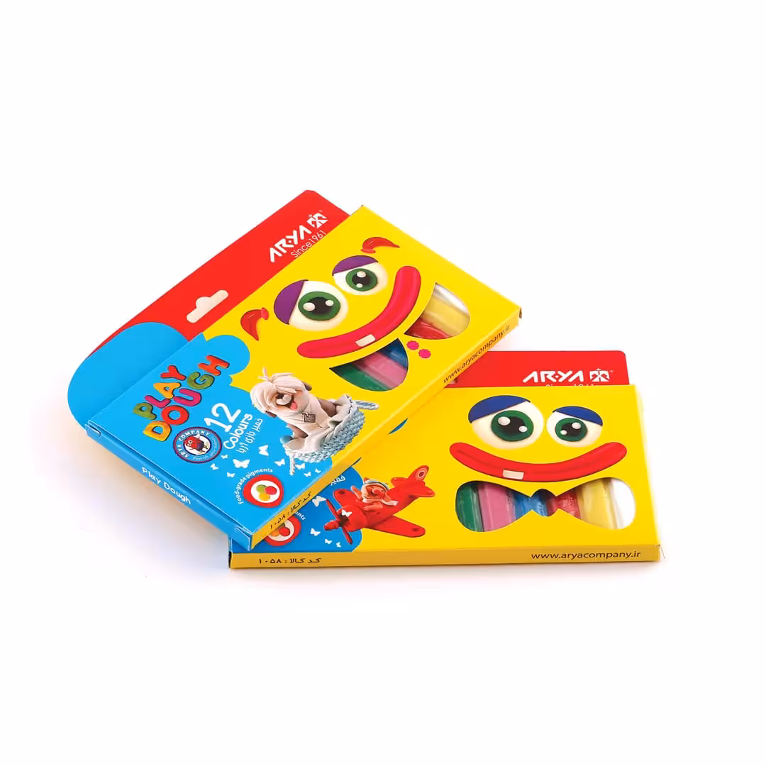 خمیر 12 رنگ مقوایی آریا کد1058