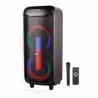 اسپیکر چمدانی بلوتوثی رم و فلش خور GY-5052   میکروفون و ریموت کنترل