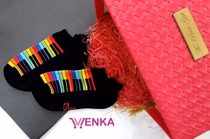 جوراب مچی طرح پیانو رنگی