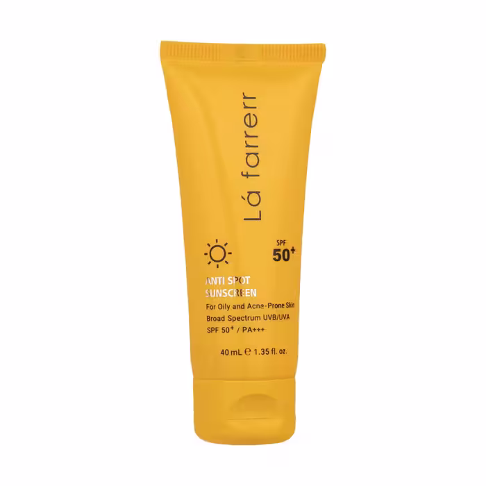 کرم ضدآفتاب و ضد لک بی رنگ SPF 50 مناسب پوست چرب و مستعد آکنه لافارر La farrerr