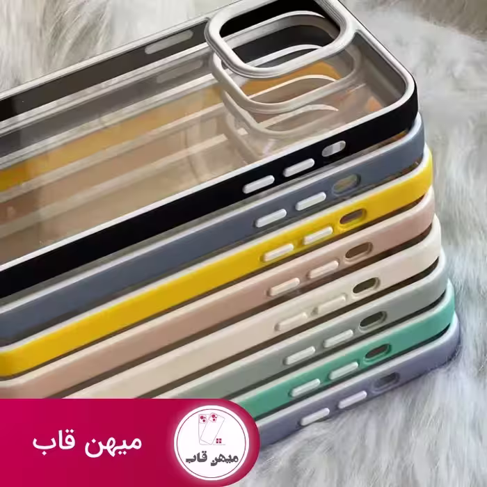 قاب موبایل آیفون بستنی سفید دورنگ پشت طلق - کد (99728)